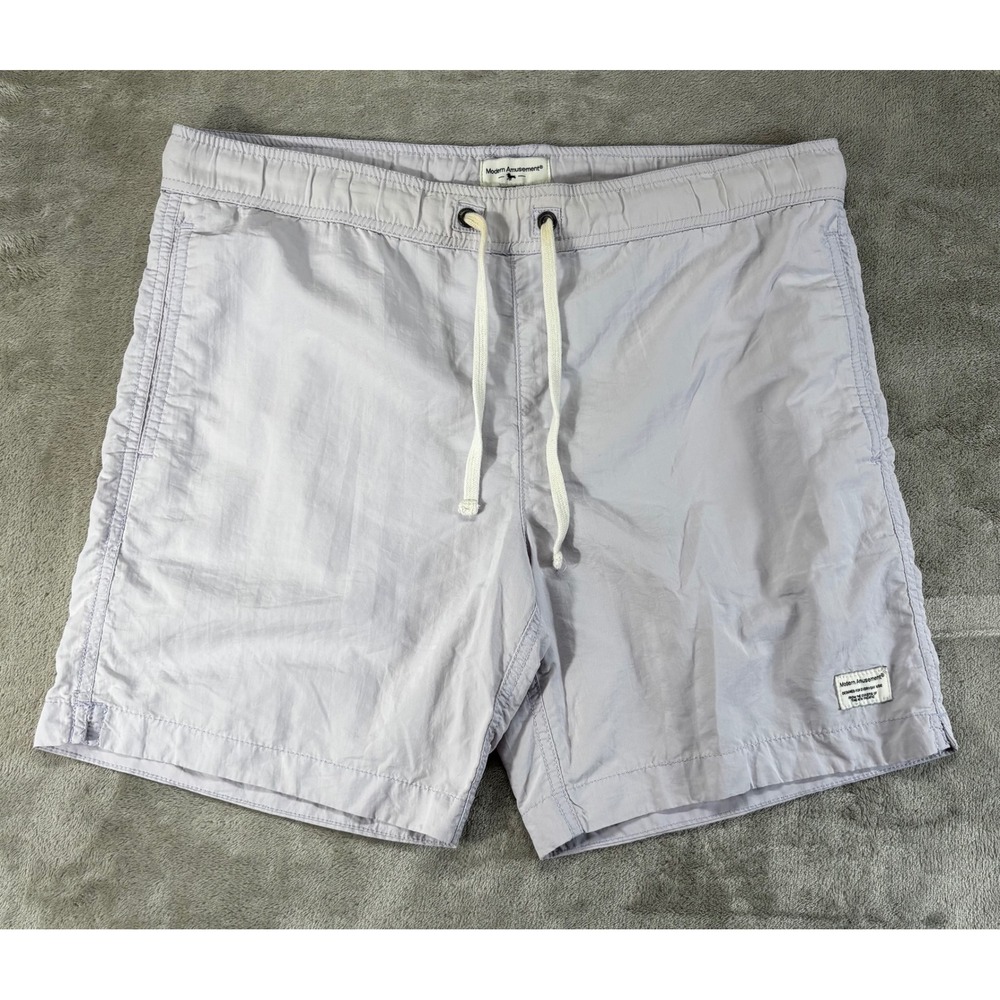 Modern Amusement Swim Trunks‎ Mens Small Purple Excellent Mesh Lined Drawstring